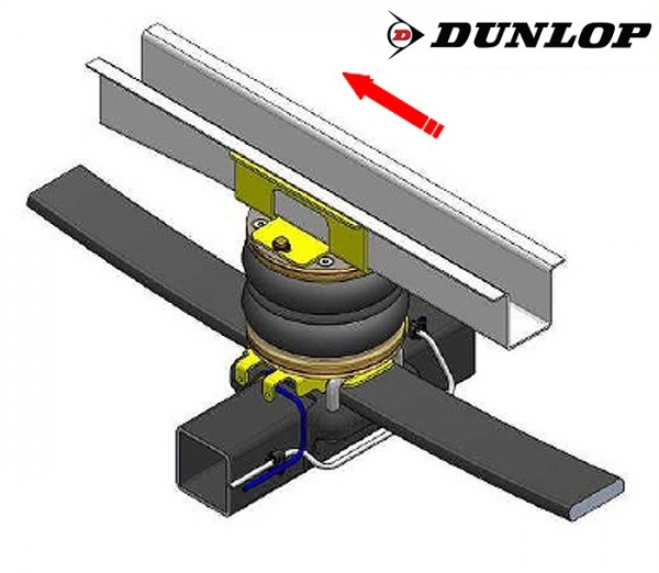 Citroen Jumper Eurochassis 244 (2002-2005), passende Zusatz-Luftfederung 8 Zoll Zweikreis Doppelfaltenbalg- Anlage Dunlop, syst. LF3 2865403AAV